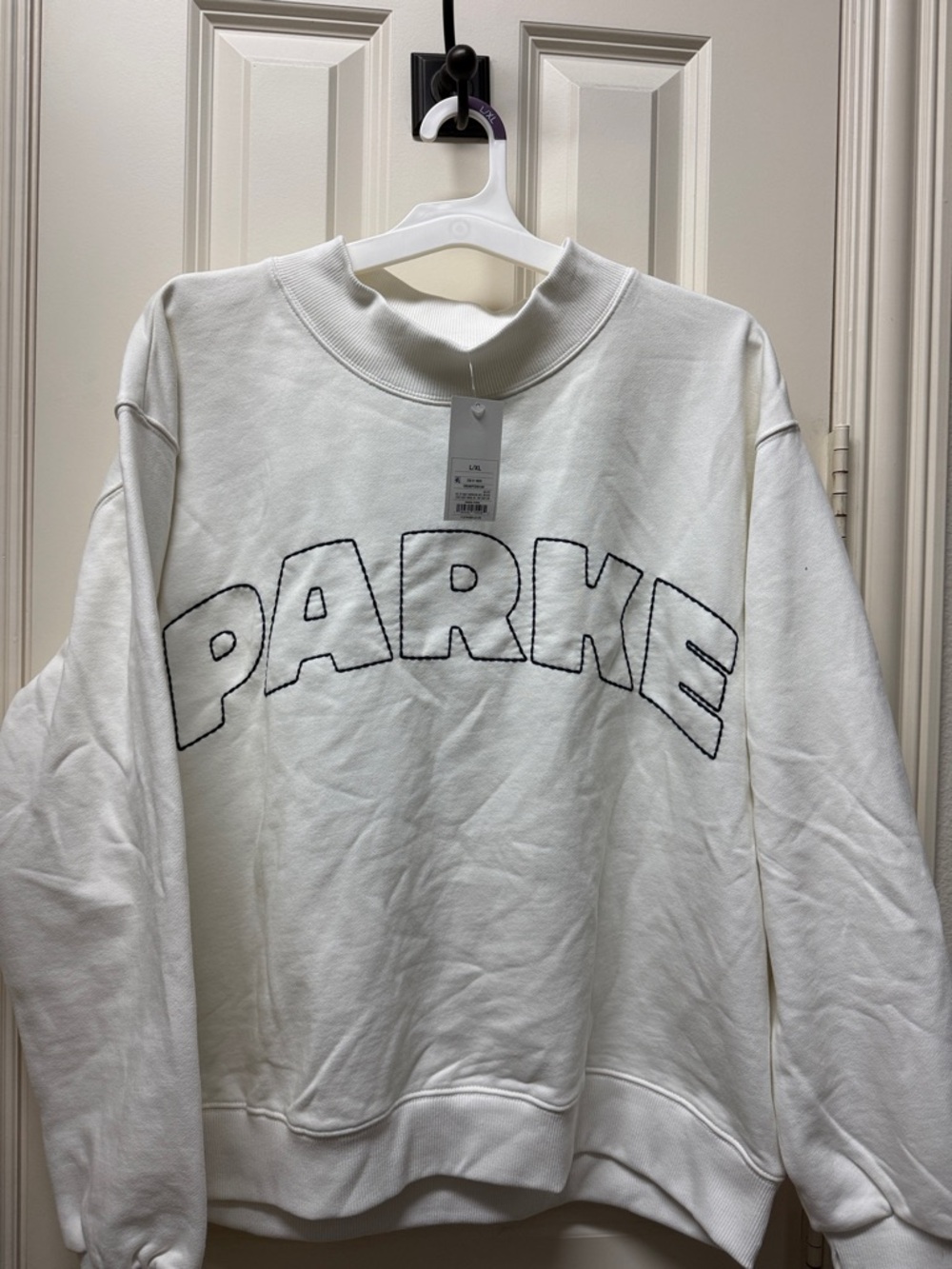 NWT- PARKE  x TARGET COLLAB-  White Crewneck Sweatshirt - size XL